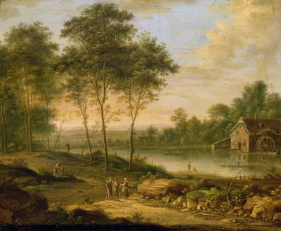 Landscape with a Mill by Johann Christian Vollerdt or Vollaert